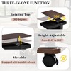 Lyngins Lift-Top Rotating Side Table – Wood Grain, 360° Swivel, Lockable Casters, End Table for Living Room, Nightstand with Storage - 2 of 4