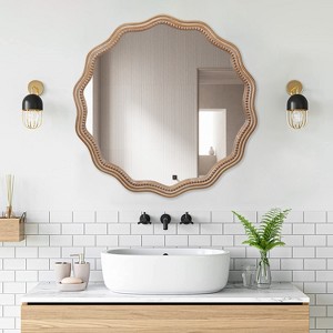 Dolonm Wall Mirror - Wood Framed Abstract Mirror for Living Room, Bathroom, Bedroom Decor - 1 of 4