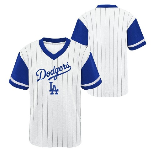 MLB Los Angeles Dodgers Boys' White Pinstripe Pullover Jersey - S