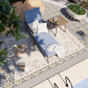 HAPPATIO Aluminum Adjustable Outdoor Chaise Lounge Chair - 1 of 4