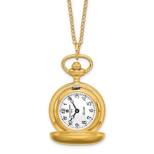 Black Bow Jewelry Charles Hubert Ladies Gold-plated Brass Satin Pocket Watch Necklace - 1 of 4