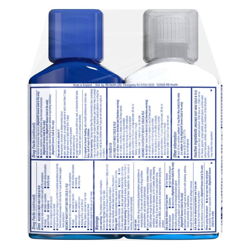 Mucinex Max Strength Cold &#38; Flu Medicine - Day &#38; Night - Liquid - 6 fl oz/2ct, 3 of 10