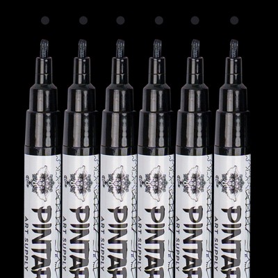 Pintar Premium Acrylic Paint Pens - 3 Gold & 3 Silver(6-pack) Extra Fine  Tip(0.7) Rock Painting, Wood, Paper, Fabric, Craft Supplies, Diy Project :  Target