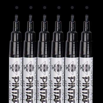 Pintar Premium Acrylic Paint Pens - 3 Black & 3 White(6-pack) Extra Fine  Tip(0.7) Rock Painting, Wood, Paper, Fabric, Craft Supplies, Diy Project :  Target
