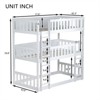 RISOKEYS Twin Size Triple Rubber Wood Bunk Bed - Detachable Triple Twin Bunk Bed with Two Built-in Ladders and Guardrails - 3 of 4