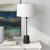 Hudson and Canal 29.5" Tall Table Lamp with Fabric Shade White/Blackened Bronze: Mid-Century Modern, UL Listed, E26 Socket - 2 of 4
