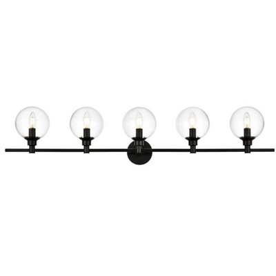 Elegant Lighting Jaelynn 5 light Black and Clear Bath Sconce