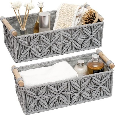 "BRINJOY Boho Decor & Storage Woven Baskets (2pcs) - All-Room Fit "