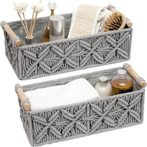 "BRINJOY Boho Decor & Storage Woven Baskets (2pcs) - All-Room Fit " - 1 of 4