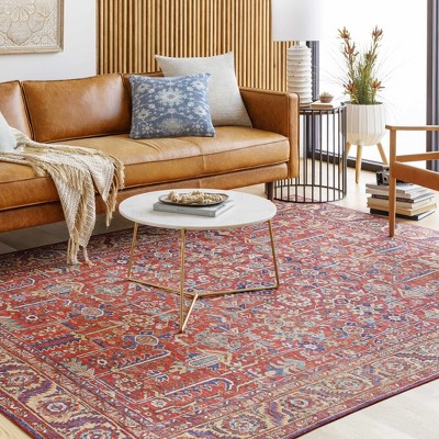 Hauteloom Edwardsburg Traditional Red Performance Rug