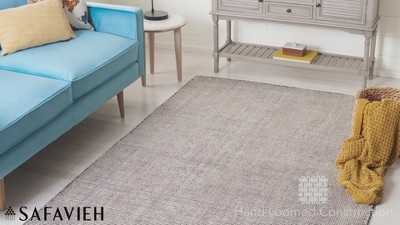 Natural and Black Flat Woven Cotton Area Rug, 5' x 8'