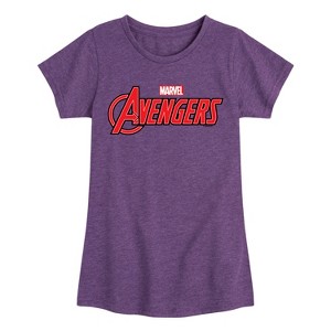 Girls' - Marvel - Avengers Logo Fitted Short Sleeve Graphic T-Shirt - 1 of 4