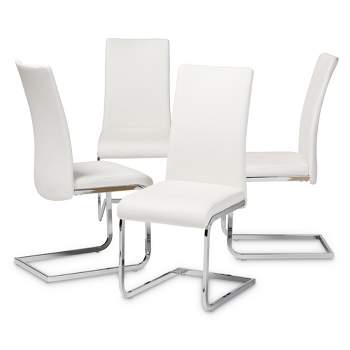 Set of 4 Cyprien Modern and Contemporary Faux Leather Upholstered Dining Chairs - Baxton Studio