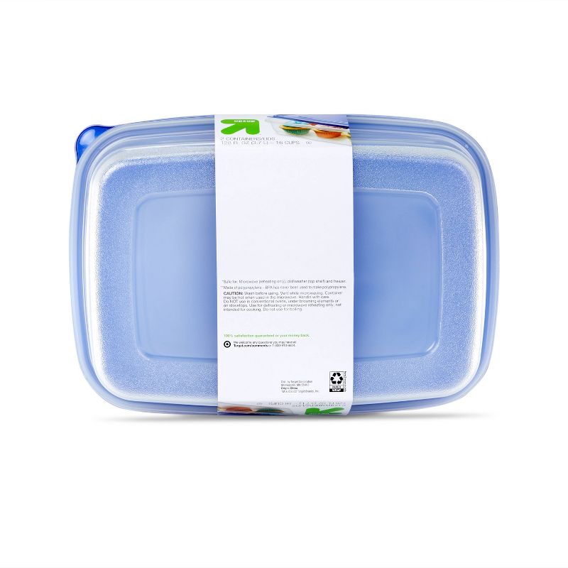 Snap and Store Large Rectangle Food Storage Container - 2ct/128oz - up &#38; up&#8482;, 4 of 5