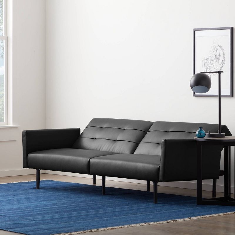 Comfort Collection Futon Sofa Bed with Buttonless Tufting - Lucid, 5 of 13