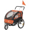 Aosom Elite 360 Swivel Bike Trailer for Kids Double Child Two-Wheel Bicycle Cargo Trailer With 2 Security Harnesses, Orange - 4 of 4