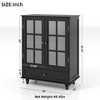 GDFStudio Ekko Minimalist 36.22'' Storage Cabinet with Tempered Glass Doors, Adjustable Shelves and Drawer, Blue - 3 of 4