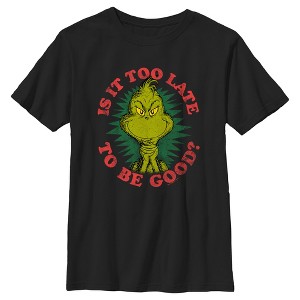 Boy's Dr. Seuss Christmas Grinch Is it too Late T-Shirt - 1 of 4
