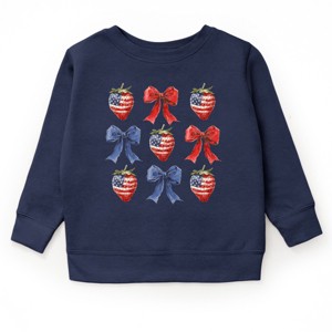 The Juniper Shop Coquette Bows And USA Strawberries Youth Sweatshirt - 1 of 4