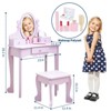 Girls' Vanity Set with Mirror, Makeup Table and Stool for Kids - 3 of 4