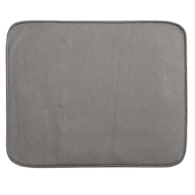 iDesign iDry Large Kitchen Countertop Absorbent Dish Drying Mat, Pewter Gray