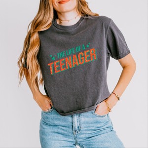 The Life Of A Teenager Puff/Glitter - Womens Boxy Crop Top - 1 of 3