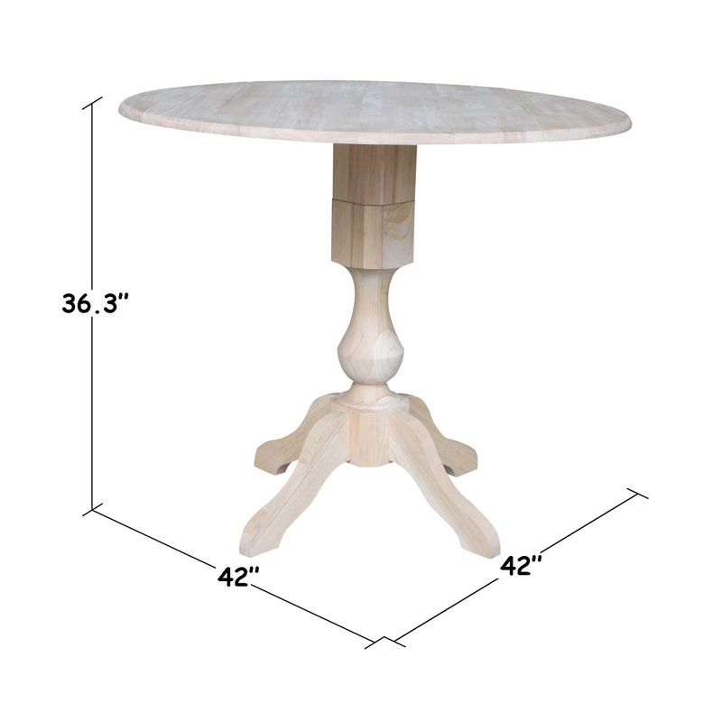 Blake Round Drop Leaf Table Unfinished - International Concepts, 5 of 7