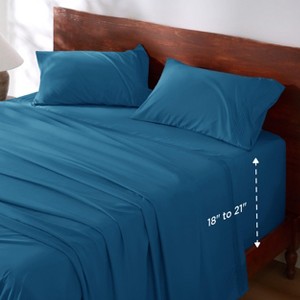 Deep Pocket Sheets Set - Fits Mattresses Up to 21 Inches Thick - 4 Piece GentleSoft™ Bed Sheets, Moisture Wicking, Soft & Cooling Bedsheet & Pillowcas - 1 of 4