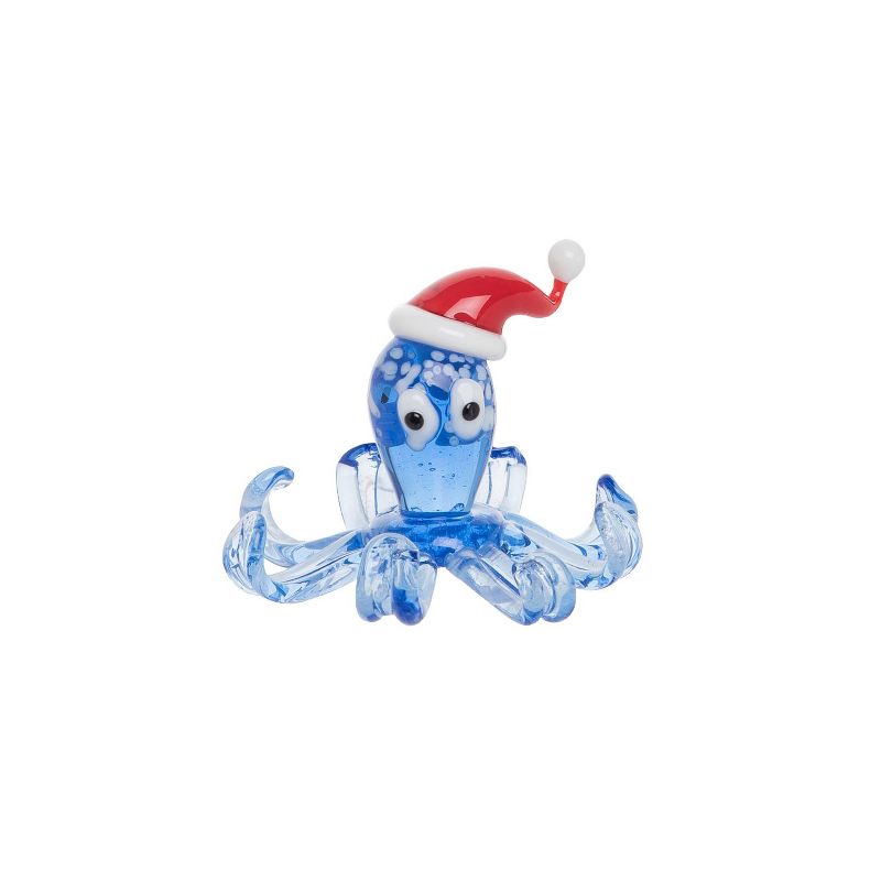 Beachcombers Holiday Mini Octopus Glass Figure Figurine Christmas Mass Home Decor Beach Coastal Ocean Sea Life 2.28 X 2.28 X 1.77, 1 of 3