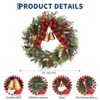 TackView 24" Christmas Wreath, Artificial Xmas Wreath for Front Door, Wall, Window, Green - 3 of 4