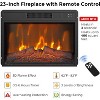 Homhougo Fireplace TV Stand for TVs Up to 67", Farmhouse 67" Fireplace Entertainment Center with Adjustable Color, Remote Control, Black - 3 of 4