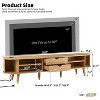 TiramisuBest Wooden Mid-Century TV Stand, Oval Fluted Farmhouse Media Console with Golden Handle,Walnut - 4 of 4