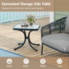 Tangkula Tempered Glass Top Patio Table, 20" Outdoor Side Table w/ Heavy-duty Metal Frame Patio Square End Table - 3 of 4