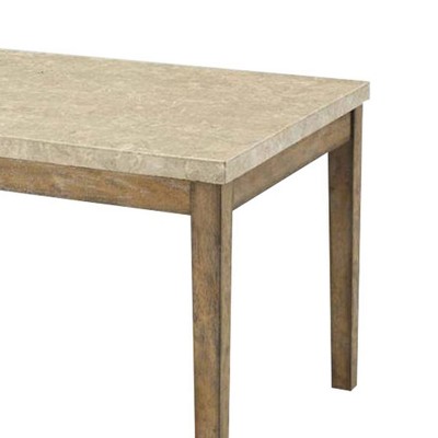 67'' Transitional Claudia Marble Top & Salvage Brown Dining Table
