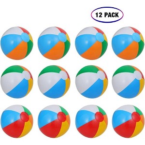 Garvee Inflatable Beach Balls for Kids Pool Toys, Rainbow Color Summer Water Toy Indoor Outdoor Fun Play Game Activities - 1 of 4