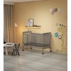 3-In-1 Convertible Crib In Storm Grey, Made Of Sustainable Pinewood, Non-Toxic Finish, Comes With Locking Wheels, Wooden Nursery Furniture - 4 of 4