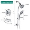 ALEXOUN Drill-Free Stainless Steel Slide Bar Combo Rain Showerhead 7-Setting Hand, (Rough-in Valve Included) - 3 of 4