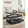 VASAGLE Lift Top Coffee Table with Storage Drawers and Charging Station, Hidden Compartments and Open Shelf - 3 of 4