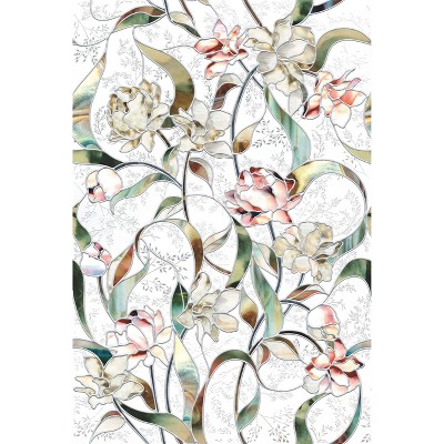 Begonia Floral Decorative Privacy Window Film, 24" x 36", Vinyl