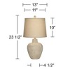 360 Lighting Romeo 23 1/2" High Jar Small Farmhouse Rustic Modern Accent Table Lamps Set of 2 Beige Distressed Earth Tone Finish Living Room Bedroom - image 4 of 4