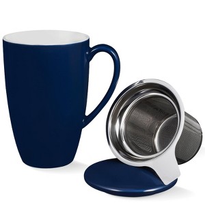 GustoWave 16 Oz Porcelain Tea Mug with Infuser and Lid – Microwave Safe, Ergonomic Handle, Lead-Free Glaze, for Loose Leaf Tea - 1 of 4