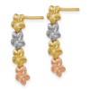 Black Bow Jewelry Stacked Plumeria Blossom Post Earrings in 14k Tri Color Gold - 2 of 4