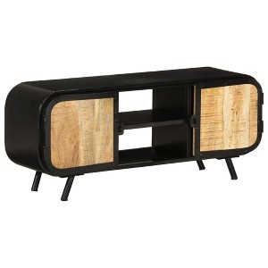 vidaXL TV Stand 43.3 in.x11.8 in.x17.7 in. Rough Mango Wood - 1 of 4