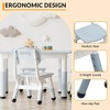 Children's table with 4 chairs, height-adjustable children's seating set for toddlers aged 2 to 10 years, tabletop with graffiti motif, non-slip legs - 4 of 4