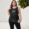 Anna-Kaci Women's Plus Size Sequin Tank Top Sleeveless Sparkle Blouse - 4 of 4