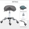 Dexmalle Ergonomic Rolling Saddle PU Leather Stool with Hydraulic,Grey - 4 of 4