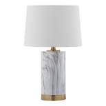 18.3" Clarabel Marble Table Lamp White/Black (Includes CFL Light Bulb) - Safavieh