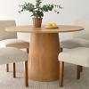 46'' Dining Room Table with Pedestal Base, Manufactured Wood Foild with Grain Paper Round Top Dining Table - Maison Boucle - 2 of 4