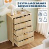 Fluted 5 Drawer Dresser, 45 Inch Tall Slim Dresser for Small Spaces, Modern Farmhouse Wooden Chest of Drawers for Bedroom Nursery Apartment - 4 of 4