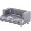 PawHut Luxury Fancy Dog Bed for Small Dogs, Small Dog Couch with Soft Fuzzy & Faux Leather Combo, Dog Sofa Bed, Rectangle Modern Furniture, Puppies - 4 of 4